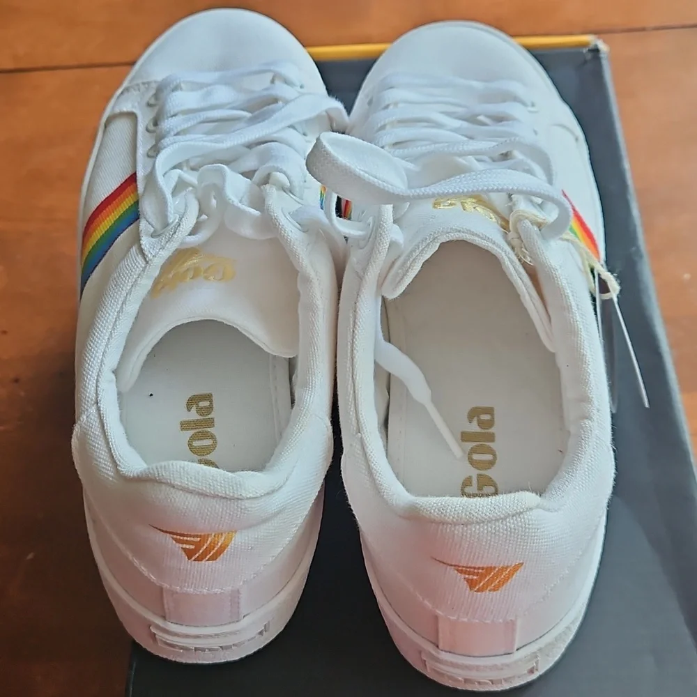 NIB Gola Women's Orchid Platform Sneakers with Rainbow Stripe 7 - Picture 3 of 9